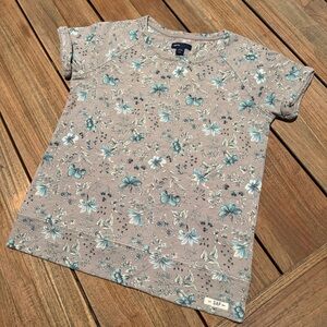 GAP Kids Floral Tee - 100% Cotton Blue and Tan, 10-11 yrs old